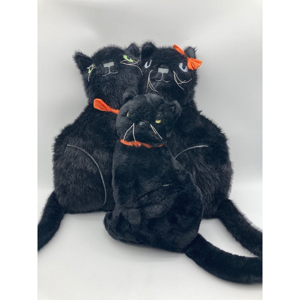 Humane World for Animals Black Cat Plush Lot of 3 Halloween Stuffed Animals